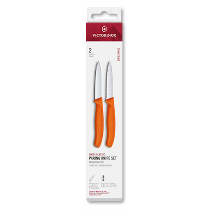 Artikelbild 2 für VICTORINOX Küchenmesser Swiss Classic silber, orange, Klinge: 8,0 cm, 2 St., Artikelnummer 636898