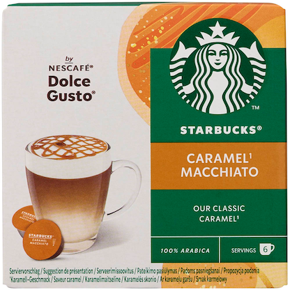 Artikelbild 9 für NESCAFÉ DOLCE GUSTO® STARBUCKS® Caramel Macchiato Our Classic Kaffeekapseln, mild, 6 Portionen, Artikelnummer 612899