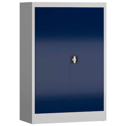 Artikelbild 2 für ClassiX Metallschrank X-530291 enzianblau, lichtgrau 80,0 x 38,0 x 120,0 cm, aufgebaut, Artikelnummer 184368