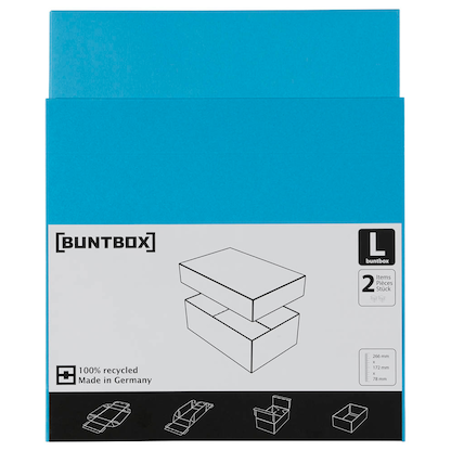 Artikelbild 5 für 2 BUNTBOX L Geschenkboxen 3,6 l blau 26,6 x 17,2 x 7,8 cm, Artikelnummer 303786