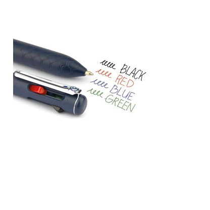 Artikelbild 5 für Pentel 4-Farben-Kugelschreiber iZee 4C dunkelblau, Schreibfarbe: schwarz, rot, blau, grün, 1 St., Artikelnummer 225486