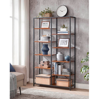 Artikelbild 2 für VASAGLE Bücherregal braun, schwarz 100,0 x 30,0 x 170,0 cm, Artikelnummer 289498