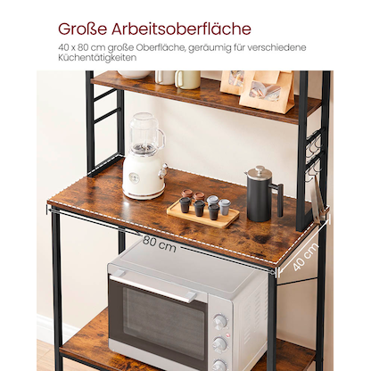 Artikelbild 7 für VASAGLE Küchen-Organizer vintage-braun 80,0 x 40,0 x 167,0 cm, Artikelnummer 438289