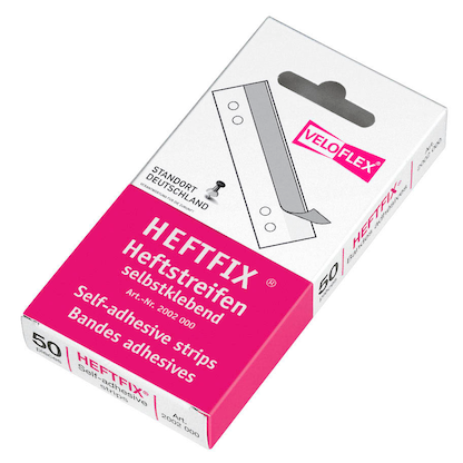 Artikelbild 3 für 50 VELOFLEX Heftstreifen, selbstklebend HEFTFIX® 50er transparent Kunststoff, Artikelnummer 494591