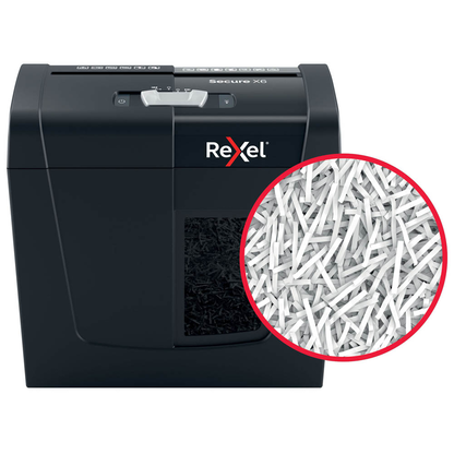 Artikelbild 9 für Rexel Secure X6 Aktenvernichter mit Partikelschnitt P-4, 4 x 40 mm, bis 6 Blatt, schwarz, Artikelnummer 437242