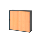 Artikelbild 1 für HAMMERBACHER Schiebetürenschrank 1753S, V1753S/G/6/BM buche, grafit 2 Fachböden 120,0 x 40,0 x 110,0 cm, Artikelnummer 377673