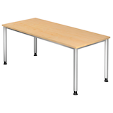 Artikelbild 1 für HAMMERBACHER Orbis höhenverstellbarer Schreibtisch ahorn rechteckig, 4-Fuß-Gestell silber 180,0 x 80,0 cm, Artikelnummer 248967