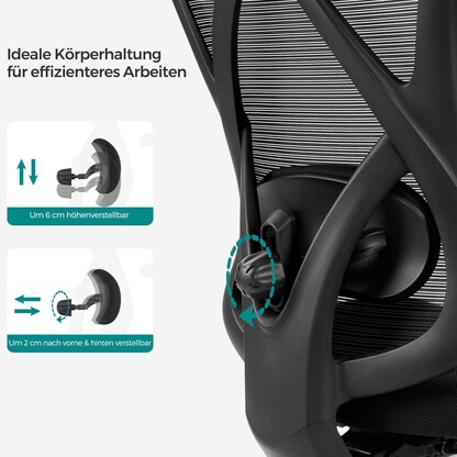 Artikelbild 6 für SONGMICS Bürostuhl, OBN063B01 Stoff schwarz, Gestell schwarz, Artikelnummer 262768