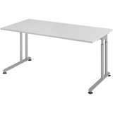 Artikelbild 1 für HAMMERBACHER ZS16 höhenverstellbarer Schreibtisch lichtgrau rechteckig, C-Fuß-Gestell silber 160,0 x 80,0 cm, Artikelnummer 991828