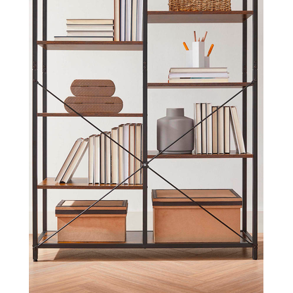 Artikelbild 7 für VASAGLE Bücherregal braun, schwarz 100,0 x 30,0 x 170,0 cm, Artikelnummer 289498
