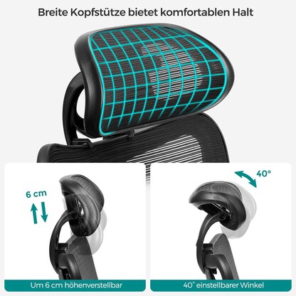 Artikelbild 8 für SONGMICS Bürostuhl, OBN063B01 Stoff schwarz, Gestell schwarz, Artikelnummer 262768