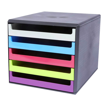 Artikelbild 2 für M&M Schubladenbox grau, grün, orange, blau, rot 30057680, DIN A4 mit 5 Schubladen, Artikelnummer 601664