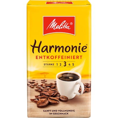 Artikelbild 10 für Melitta Harmonie ENTKOFFEINIERT Kaffee, gemahlen, mild, 500,0 g, Artikelnummer 407403