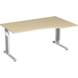 Artikelbild 1 für geramöbel Flex Schreibtisch ahorn L-Form, C-Fuß-Gestell silber 180,0 x 100,0 cm, Artikelnummer 881538