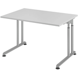 Artikelbild 1 für HAMMERBACHER ZS12 höhenverstellbarer Schreibtisch lichtgrau rechteckig, C-Fuß-Gestell silber 120,0 x 80,0 cm, Artikelnummer 991880