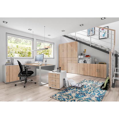 Artikelbild 6 für röhr Aktenschrank direct.office, 859S671000 weiß, eiche 3 Fachböden 80,0 x 33,5 x 212,5 cm, Artikelnummer 461140