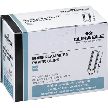 Artikelbild 3 für DURABLE Büroklammern silber verzinkt, 1.000 St., Artikelnummer 817332