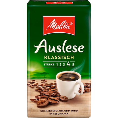 Artikelbild für Melitta Auslese KLASSISCH Kaffee, gemahlen, kräftig, 500,0 g, Artikelnummer 912071