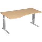 Artikelbild 1 für geramöbel Flex Schreibtisch buche L-Form, C-Fuß-Gestell silber 180,0 x 100,0 cm, Artikelnummer 881678
