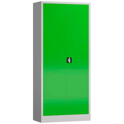 Artikelbild 2 für ClassiX Metallschrank X-530335 lichtgrau, gelbgrün 80,0 x 38,0 x 180,0 cm, aufgebaut, Artikelnummer 184449