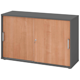 Artikelbild 1 für HAMMERBACHER Schiebetürenschrank 1752S, V1752S/G/N/CE grafit, nussbaum 1 Fachboden 120,0 x 40,0 x 74,8 cm, Artikelnummer 377737