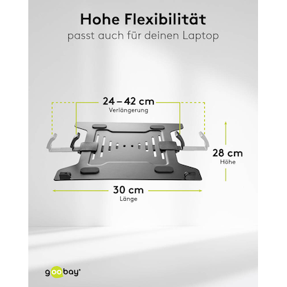Artikelbild 4 für goobay Laptop-Monitor-Halterung 70815 schwarz für 1 Monitor und 1 Notebook, Tischbohrung, Tischklemme, Artikelnummer 557179