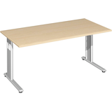 Artikelbild 1 für geramöbel Flex Schreibtisch ahorn rechteckig, C-Fuß-Gestell silber 160,0 x 80,0 cm, Artikelnummer 881591