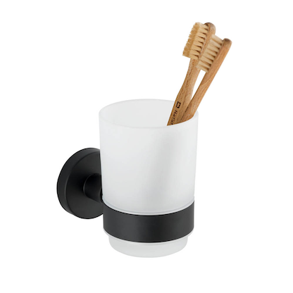 Artikelbild 2 für WENKO Zahnputzbecher Uno Bosio schwarz, matt, Artikelnummer 806061