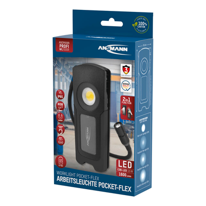 Artikelbild 29 für ANSMANN WL1500R Pocket Flex LED Handleuchte schwarz 17,1 cm, Lichtfarbe Hauptlicht 6000K und Zusatzlicht, Artikelnummer 173959