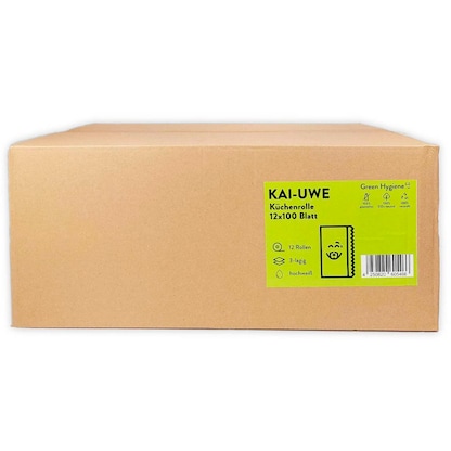 Artikelbild 4 für Green Hygiene® Küchenrollen KAI-UWE 3-lagig, 12 Rollen, Artikelnummer 545337