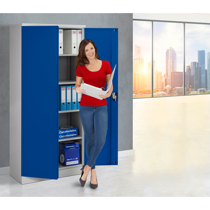 Artikelbild 10 für AKTION: Gürkan Stahlschrank 108850 lichtgrau, enzianblau 92,0 x 42,0 x 195,0 cm, zerlegt, Artikelnummer 118012