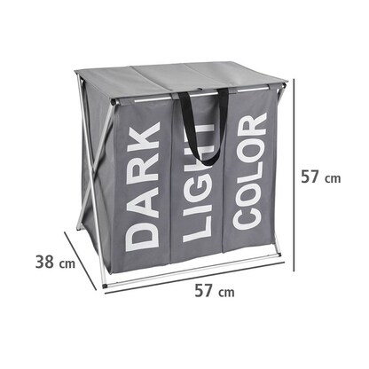Artikelbild 4 für WENKO Wäschesortierer Trio Top grau, Artikelnummer 530091