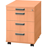 Artikelbild 1 für HAMMERBACHER Solid AC30 Rollcontainer buche 4 Auszüge 42,8 x 58,0 x 59,0 cm, Artikelnummer 865168