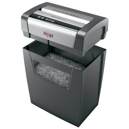 Artikelbild 3 für AKTION: Rexel Momentum X410 Aktenvernichter mit Partikelschnitt P-4, 4 x 28 mm, bis 10 Blatt, schwarz mit 15 Euro CashBack, Artikelnummer 875068