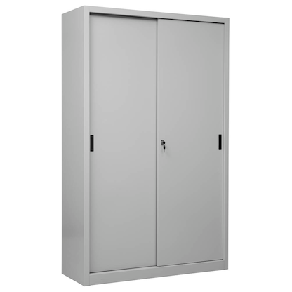 Artikelbild 2 für Gürkan Schiebetürenschrank, 100282 lichtgrau 4 Fachböden 120,0 x 45,0 x 195,0 cm, Artikelnummer 563142