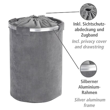 Artikelbild 2 für WENKO Wäschekorb Cordoba grau, Artikelnummer 529121