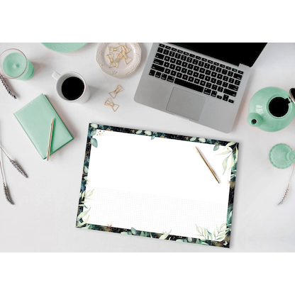 Artikelbild 4 für SIGEL Schreibtischunterlage Glamorous Leaves weiß/bunt Papier 42,0 x 29,7 cm, 30 Blatt, Artikelnummer 149227