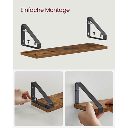 Artikelbild 7 für VASAGLE Wandregale-Set braun, schwarz 30,0 / 35,0 / 40,0 x 12,0 x 11,0 cm, Artikelnummer 262479