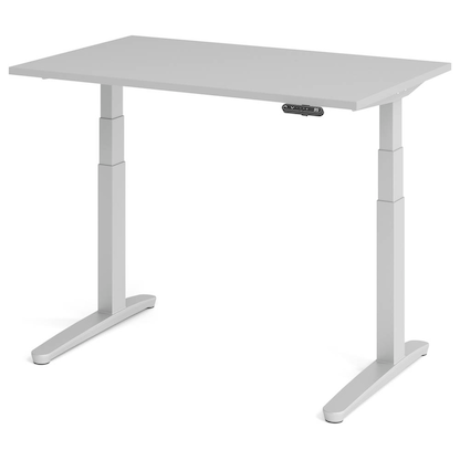 Artikelbild 21 für HAMMERBACHER XBHM12 elektrisch höhenverstellbarer Schreibtisch lichtgrau rechteckig, C-Fuß-Gestell silber 120,0 x 80,0 cm, Artikelnummer 382123