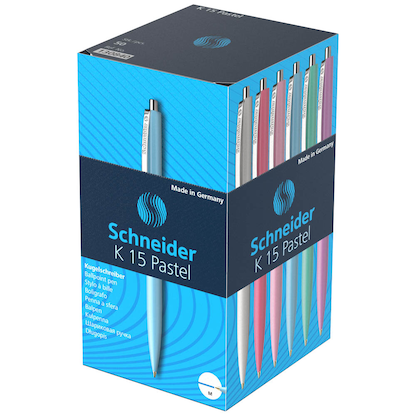 Artikelbild 9 für Schneider Kugelschreiber K15 pastell farbsortiert, Schreibfarbe: blau, 50 St., Artikelnummer 677699