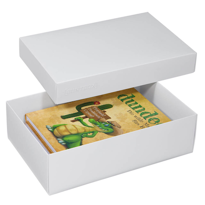 Artikelbild für 2 BUNTBOX L Geschenkboxen 3,6 l weiß 26,6 x 17,2 x 7,8 cm, Artikelnummer 303814