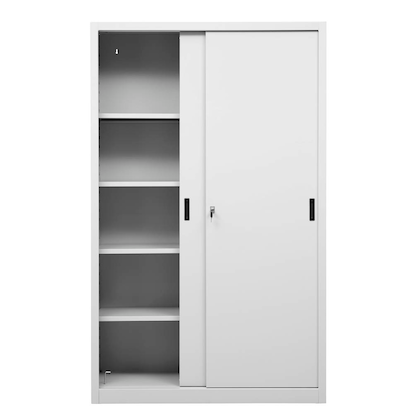 Artikelbild 5 für Gürkan Schiebetürenschrank, 100282 lichtgrau 4 Fachböden 120,0 x 45,0 x 195,0 cm, Artikelnummer 563142