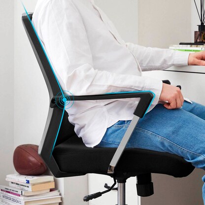 Artikelbild 12 für SONGMICS Bürostuhl, OBN83B Stoff schwarz, Gestell chrom, Artikelnummer 262179