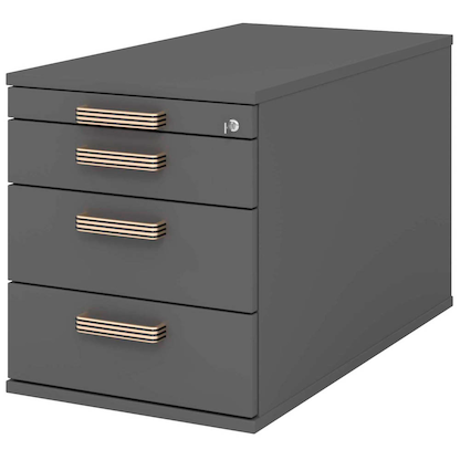 Artikelbild für HAMMERBACHER Solid TC30 Rollcontainer grafit 4 Auszüge 42,8 x 80,0 x 51,2 cm, Artikelnummer 348266