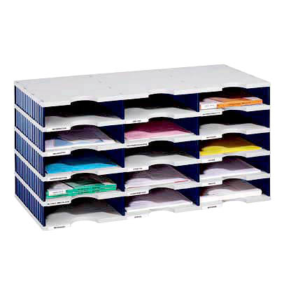 Artikelbild für styro Sortierstation Styrodoc grau/blau mit 15 Fächer, Artikelnummer 435883