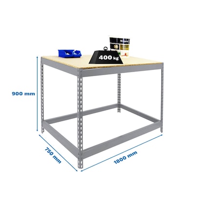 Artikelbild 2 für Simonrack Werkbank SIMONWORK BASIC 1 silber 180,0 x 75,0 x 90,0 cm, Artikelnummer 980894