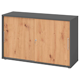 Artikelbild 1 für HAMMERBACHER Schiebetürenschrank, V1752S/G/R/RE grafit, asteiche 1 Fachboden 120,0 x 40,0 x 74,8 cm, Artikelnummer 364848