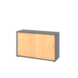 Artikelbild 1 für HAMMERBACHER Schiebetürenschrank 1752S, V1752S/G/3/BM ahorn, grafit 1 Fachboden 120,0 x 40,0 x 74,8 cm, Artikelnummer 377537