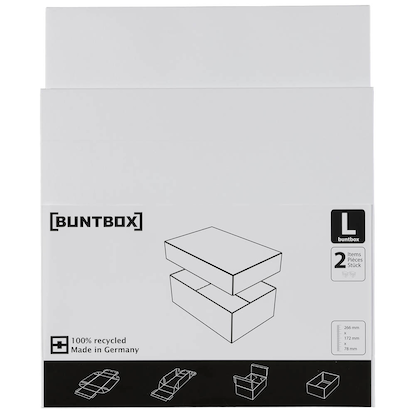 Artikelbild 5 für 2 BUNTBOX L Geschenkboxen 3,6 l weiß 26,6 x 17,2 x 7,8 cm, Artikelnummer 303814