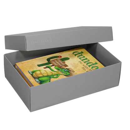 Artikelbild für 2 BUNTBOX L Geschenkboxen 3,6 l grau 26,6 x 17,2 x 7,8 cm, Artikelnummer 303901